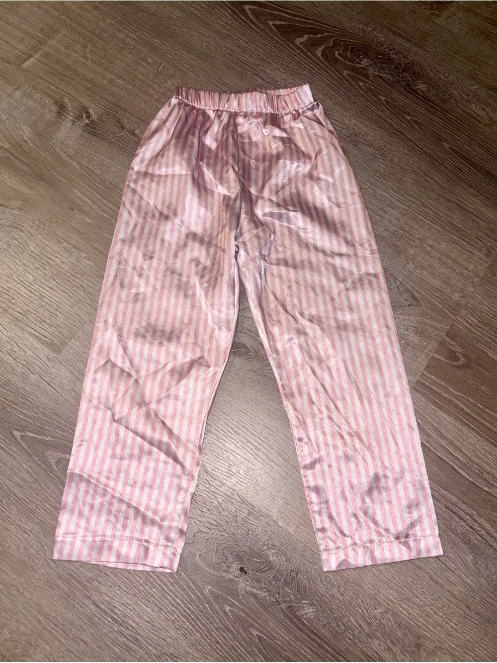 Girls Pink Stripe Cotton Pajama Pants - Soft Elastic Waist
